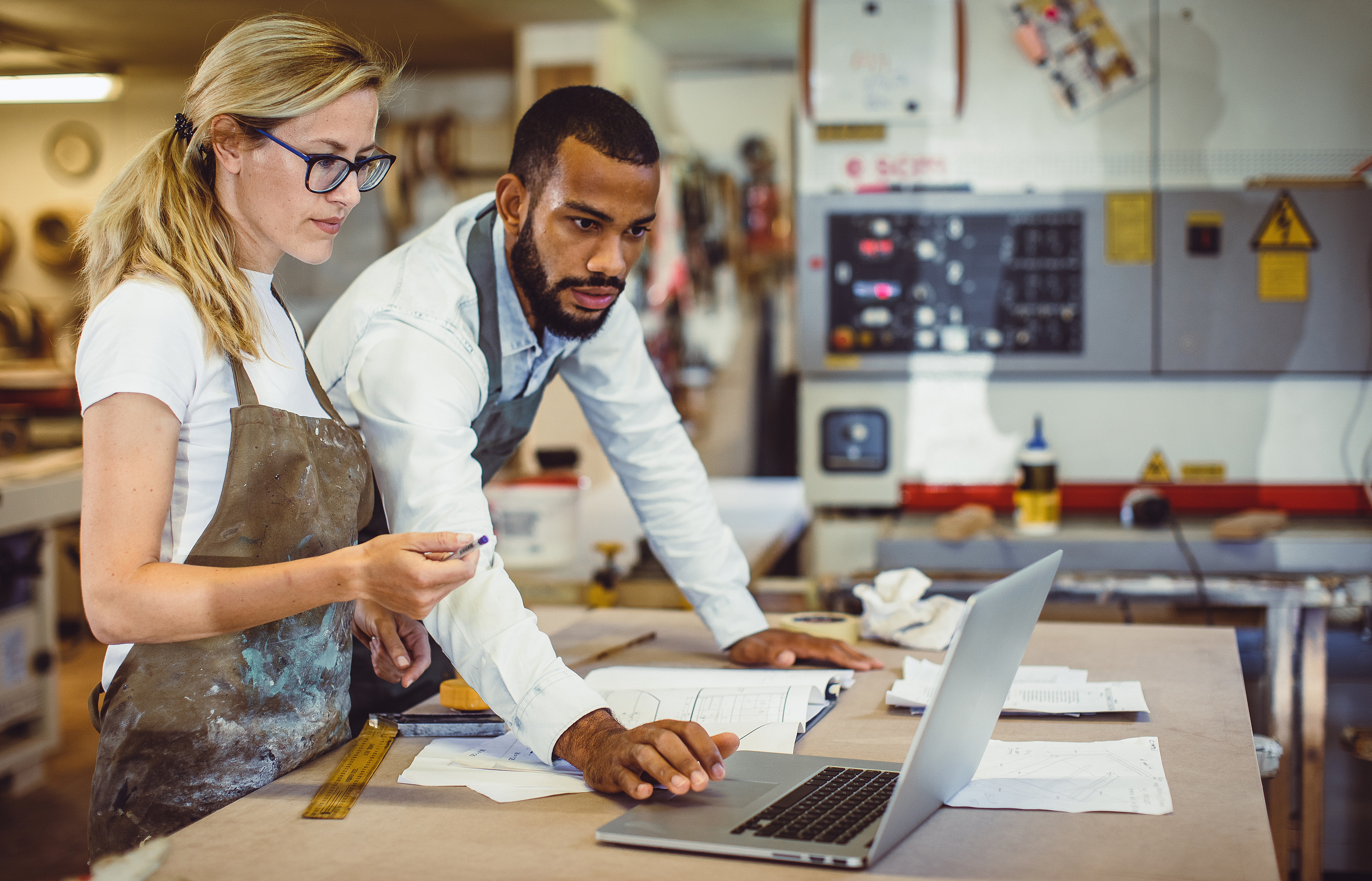 Two carpenters at work